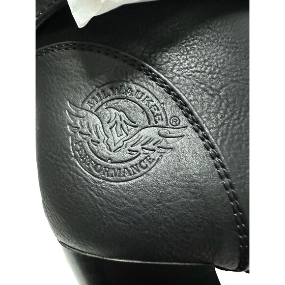 NEW Milwaukee Performance Womens Size 6 Black Lace Up Moto Boots Studded Straps - Picture 8 of 10